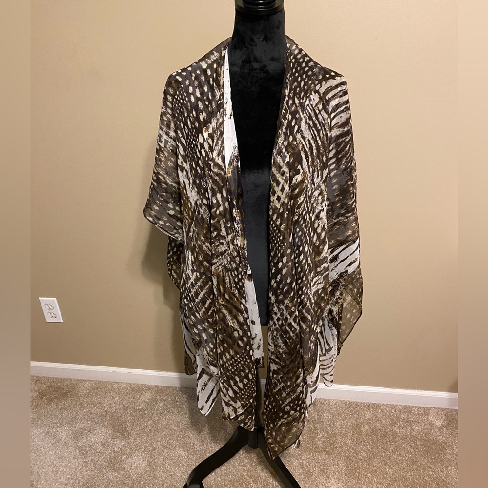 Silk scarf wrap reversible